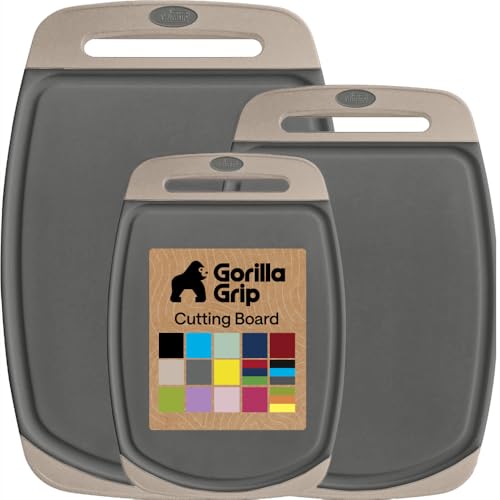 BPA Free Reversible Cutting Board (Gray/Almond / Large (Pack of 3))