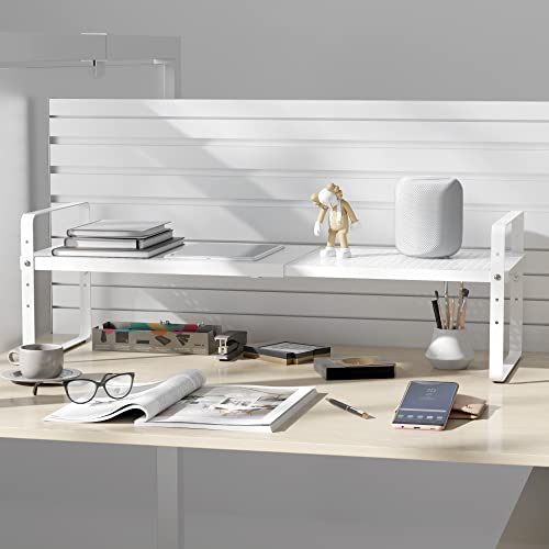 Expandable Cabinet Shelf Organizer Adjustable Metal Spice Rack Stackable Freestanding Counter Storage Shelves for Kitchen Cabinet Under Sink Office Desk