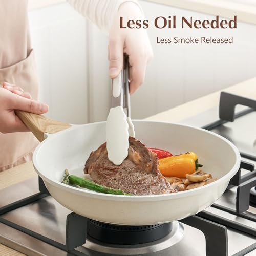 10Inch Nonstick Ceramic Frying Pan with Lid
