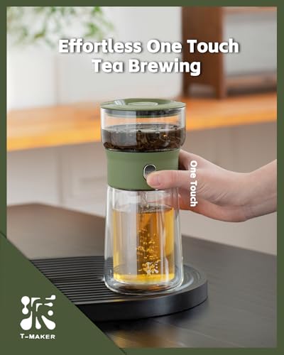 Modern Glass Infuser Teapot (05-Army Green / 9oz)