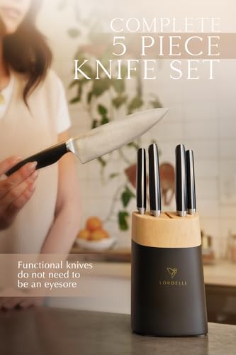 Lordelle 5 Pc Knife Block Set (Vintage Ink)