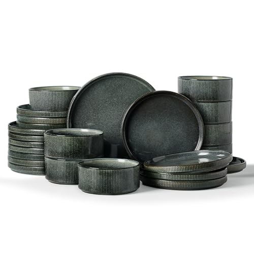 Star Stoneware Dinnerware Sets for 8 (Deep Forest)