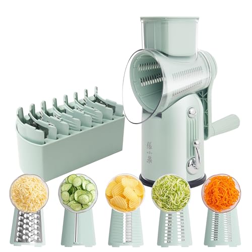 Rotary Cheese Grater 5 Blades Mandoline Slicer for Vegetable