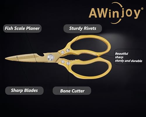 Japanese Gold Kitchen Scissors (All Gold)