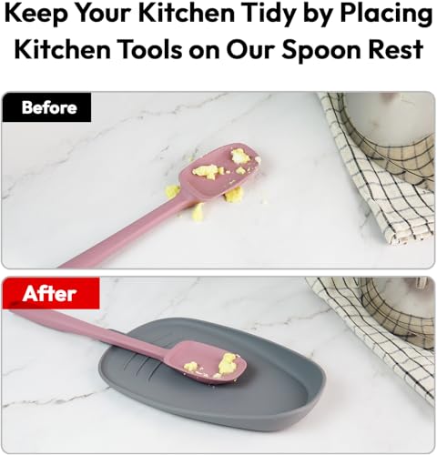 Unbreakable Large Silicone Spoon Rest for Stove Top