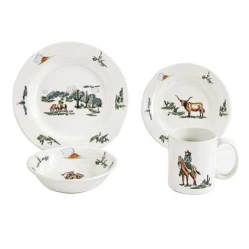 Ranch Life 16 Piece Ceramic Dinnerware Set with Plates (Ranch Life / 16 Piece)