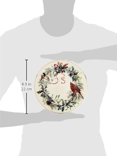 Winter Greetings Porcelain Christmas Salad Plate Set for 6 (Salad Plates, Set of 6)