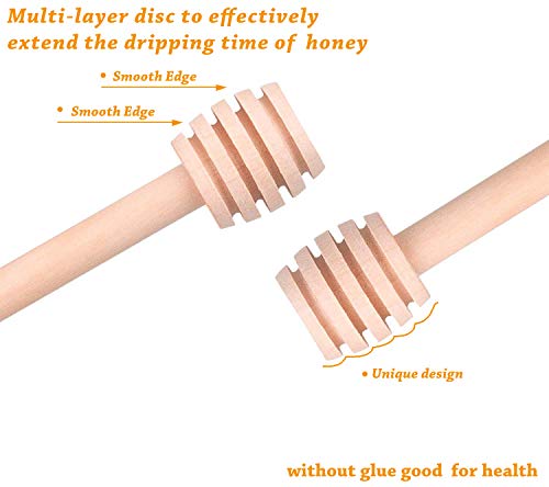 Premium 50 Pack 3 Inch Mini Wooden Honey Dipper Stick (50PACK)