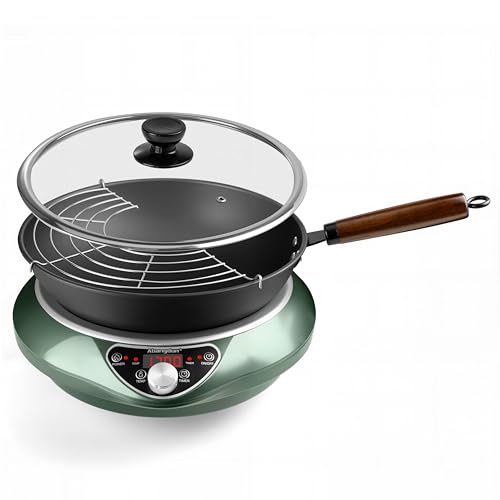 1700W Concave Induction Wok Burner (Cooktop with Nitrided Carbon Steel Wok)