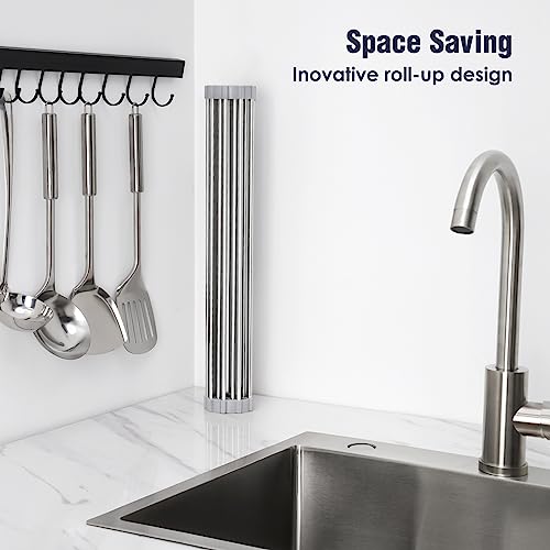 Roll Up Dish Drying Rack Over Sink