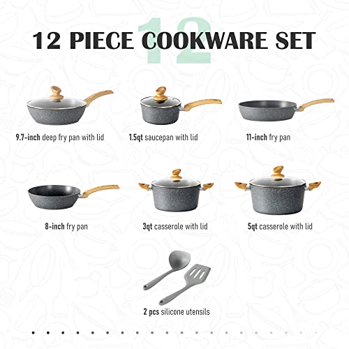 Pots and Pans Set (12-piece / Gray)