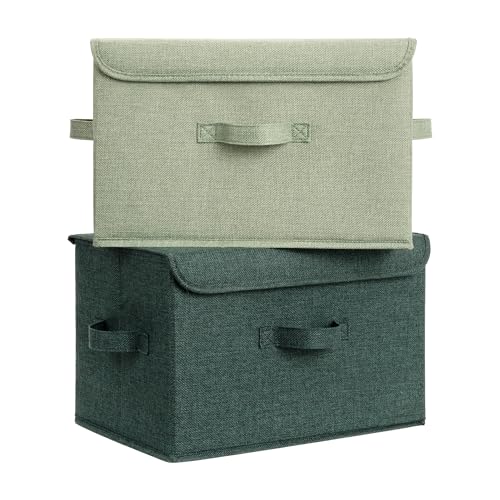 Memory Keepsake Storage Box (Sage Green&Dark Green / Large-2 Pack)