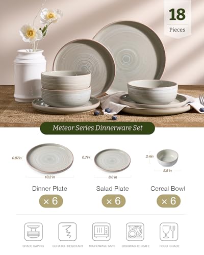 Meteor 18 Piece Stoneware Dinnerware Set (Matcha Green / Service for 6 (Standard Dinner Set))