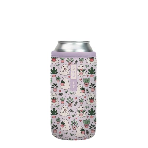 CanSok Sleeve for Beer & Soda Insulated Neoprene Cover (Boo-tanicals / 16oz Can Sleeve)