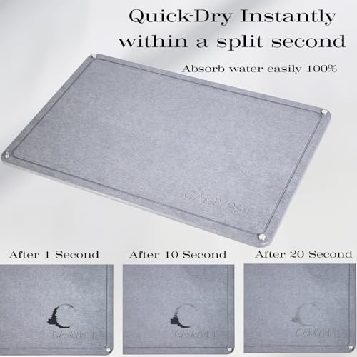 Large Dish Drying Stone Mat for Kitchen 24"x16" Light Gray (Light Gray / 24" x 16")