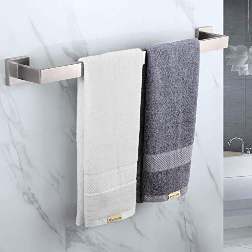 24 Inch Single Towel Bar (Brushed Steel / 24-Inch)