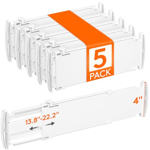 5 Pack 4" High Drawer Dividers (4"H, 13.8-22.2"L)