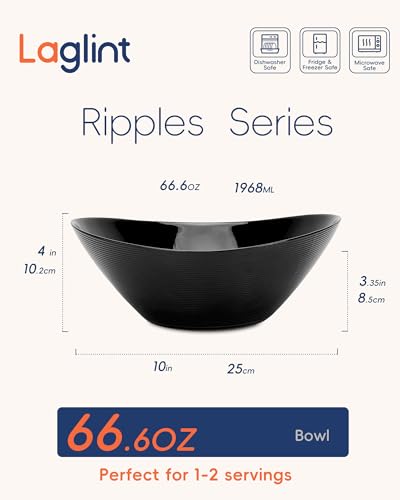 66 OZ Salad Bowl Set of 2 (Black / 66 OZ - Salad Bowls)
