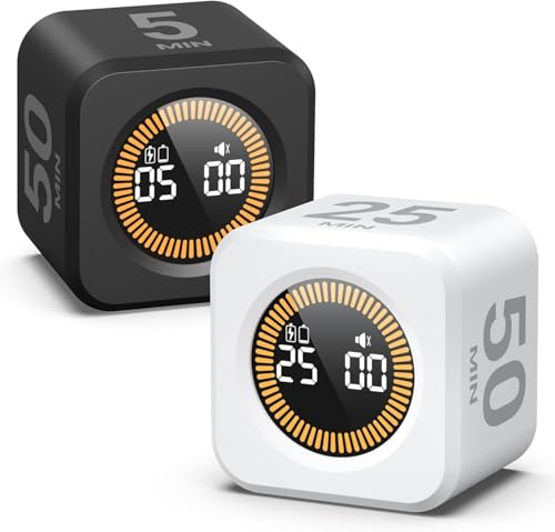 Pomodoro Cube Timer Productivity Visual Timer (Black & White)