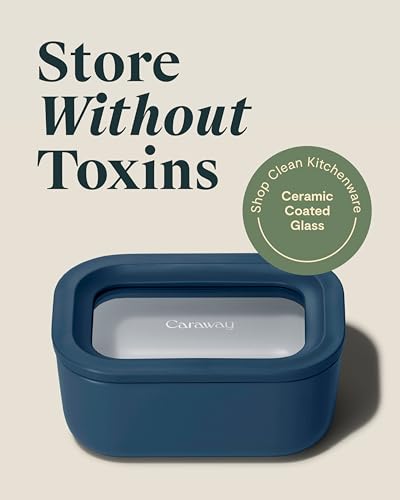 2 Piece Glass Food Storage Container Set (Navy / 2.6 Cup Food Storage (2x))