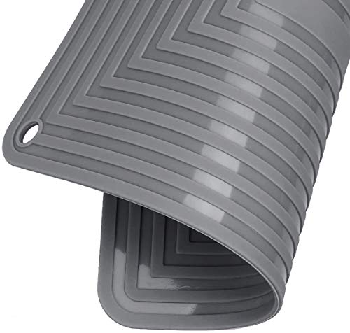 Large Silicone Trivet Mats for Hot Dishes (Dark Gray)