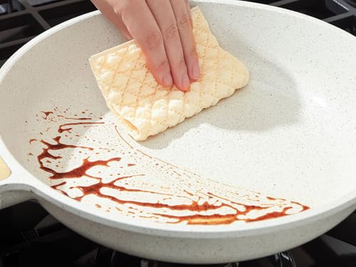 Nonstick Ceramic Frying Pan Skillet (9.5 Inch / White)