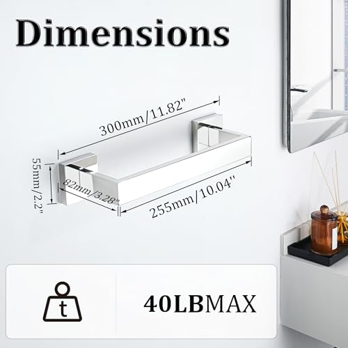 Towel Bar Towel Rack for Bathroom Wall Mount 12 Inch (Single 12 Inch / Polished Chrome)