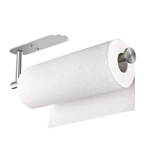 Adhesive Paper Towel Holder Under Cabinet Mount (Silvery / 2 Pack)