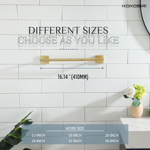 Hand Towel Bar Bathroom Towel Holder for Bath Kitchen Cabinet Towel Rails 16 Inch Brushed Gold Stainless Steel B4005BG (Brushed Gold / 16-Inch)