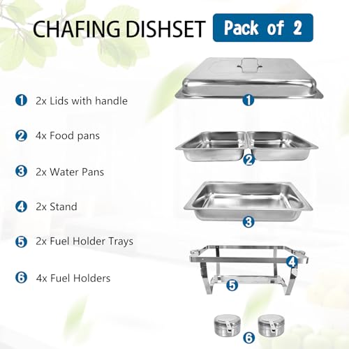 Chafing Dish for Buffet (2 Pack - 1/2 Pan)