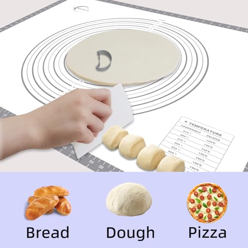 Pastry Dough Mat Silicone Baking Mats for Rolling Out Dough (Gray / 24"L x 32"W)
