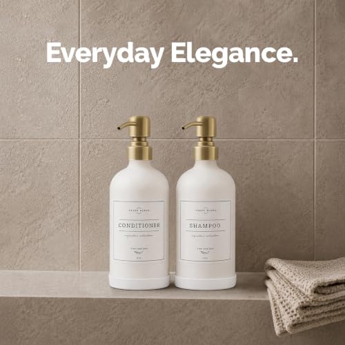 White Glass Soap Dispenser (Matte White Bottle / Brushed Gold Pump)