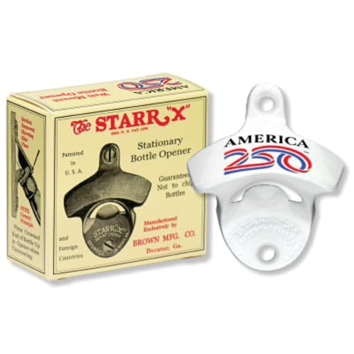 America 250 STARR "X" White Wall Mounted Bottle Opener (White)