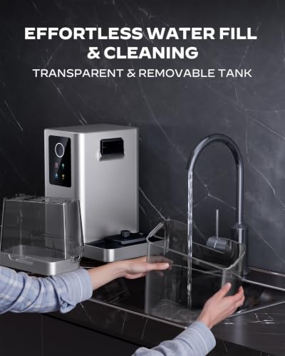 Nugget Ice Maker Countertop with APP & Voice Control (Gloss Silver / 44 lbs)