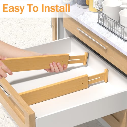 Bamboo Drawer Dividers Organizers (bamboo-4Pack)