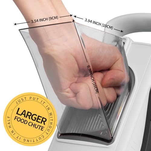 Safe Mandoline Slicer for Kitchen (3rd Gen, White+Black)