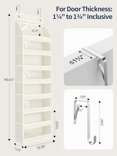 5 Tier Over the Door Organizer (Cream White / 5 Tier)