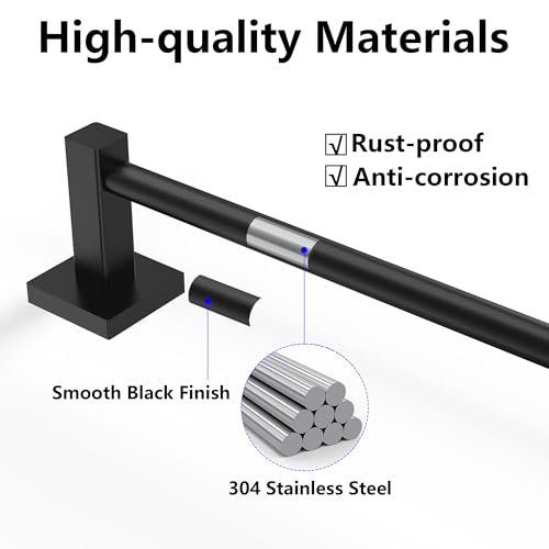 Towel Bar Towel Racks for Bathroom Wall Mounted (Matte Black / Wall-Mounted)