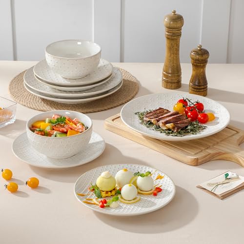12 Pieces Dinnerware Sets (White / Service for 4 (12 Pcs))