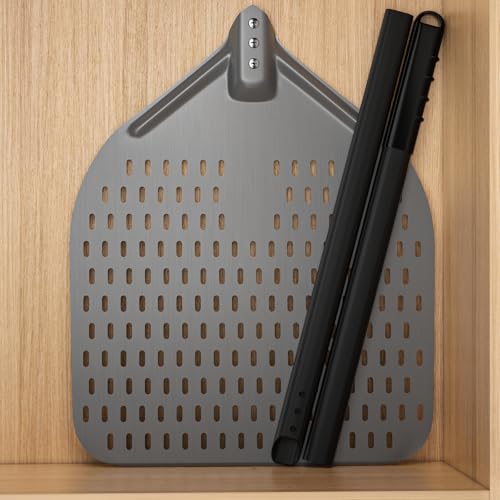 14" x 17" Perforated Pizza Peel (14" - 49 inch overall)
