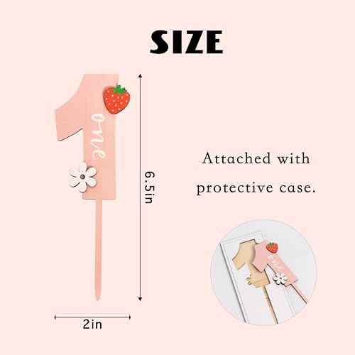 Strawberry One Cake Topper