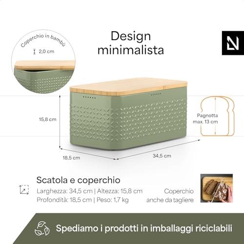 Bread Box for Kitchen Countertop (Sage Green)