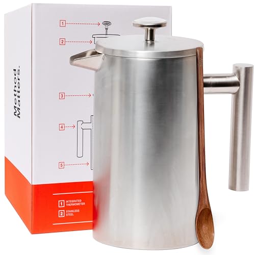 French Press Coffee Maker (Silver)