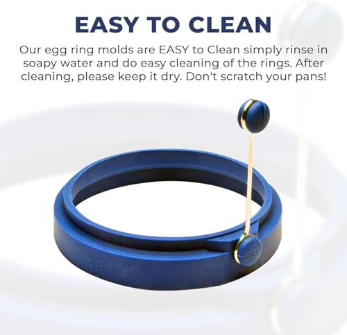 Professional 4 Inch Silicone Egg Ring (Blue & Red)