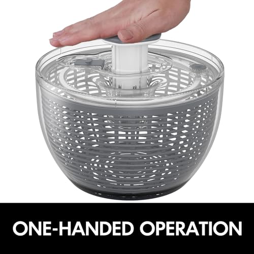 Salad Spinner Large Lettuce Spinner Kitchen Gadgets (6.3QT / Gray)