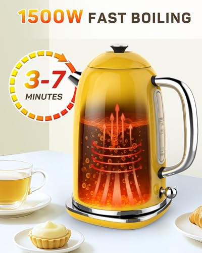 61 oz Electric Kettle with Thermometer (Yellow)