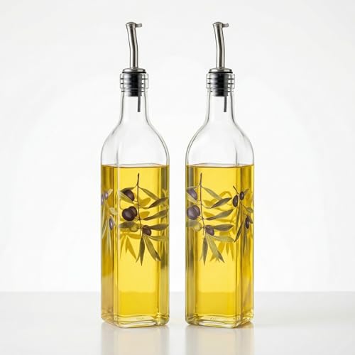 Topadorn 17oz Glass Olive Oil Dispenser Bottle