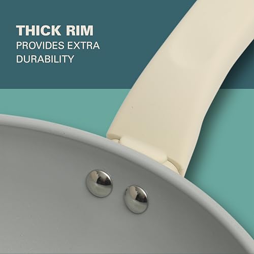 Barnsdall Large 12 Inch Aluminum Fry Pan Cookware Non (12 Inches / Linen)
