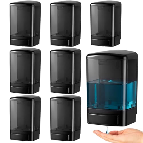 8 Pcs Wall Mounted Soap Dispenser (All Black / 33.8 oz 1000 ml)