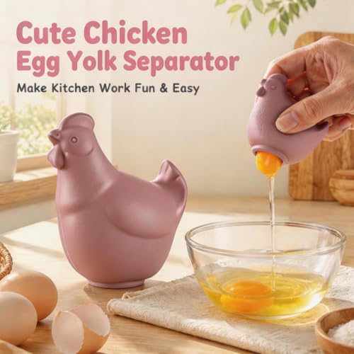 Hen Shaped Silicone Egg Yolk Separator (Pink)